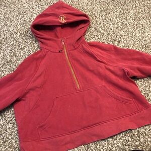 Lulu lemon cropped half zip scuba - raspberry